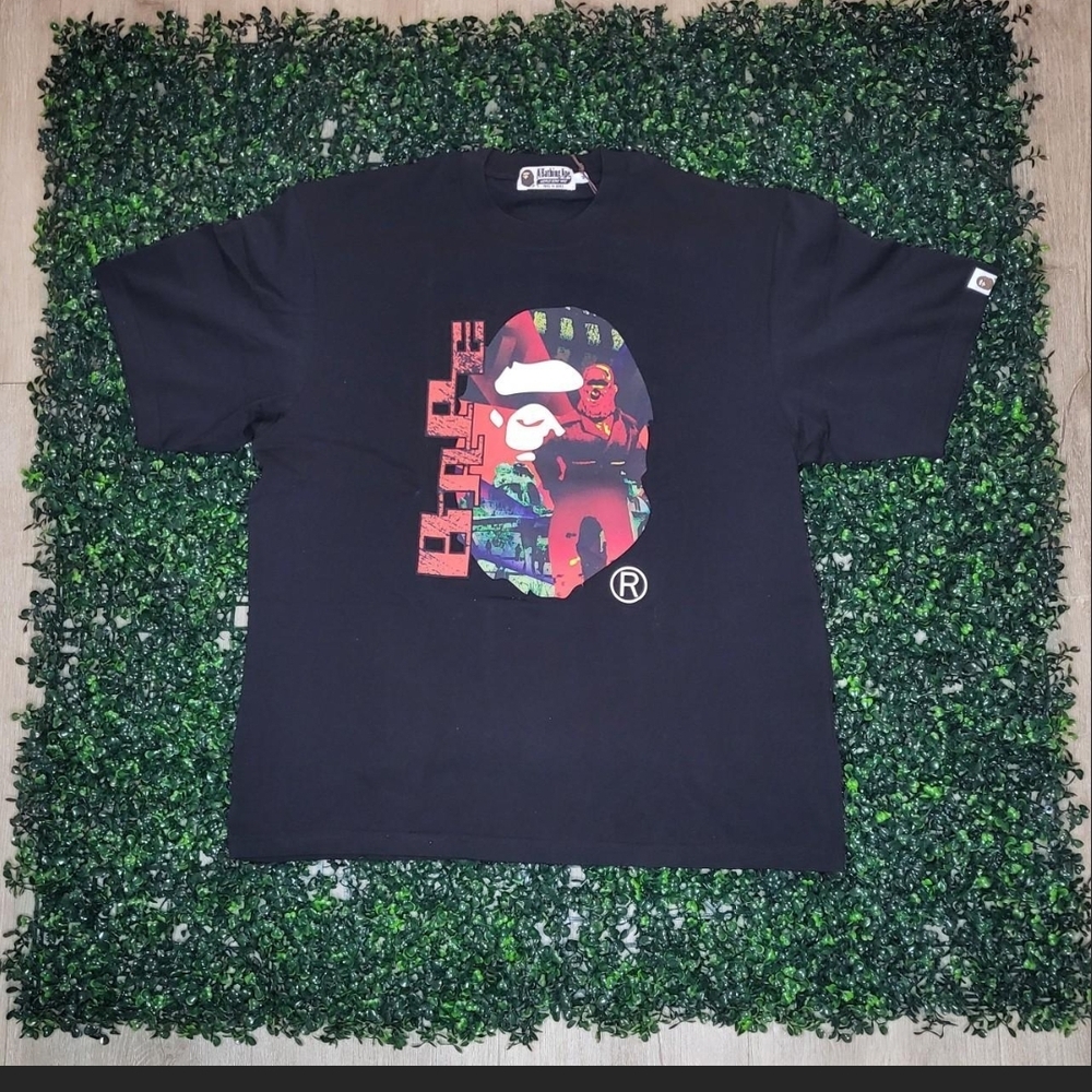 Bape Kids Short Sleeve Tee - Black with Red Graphic